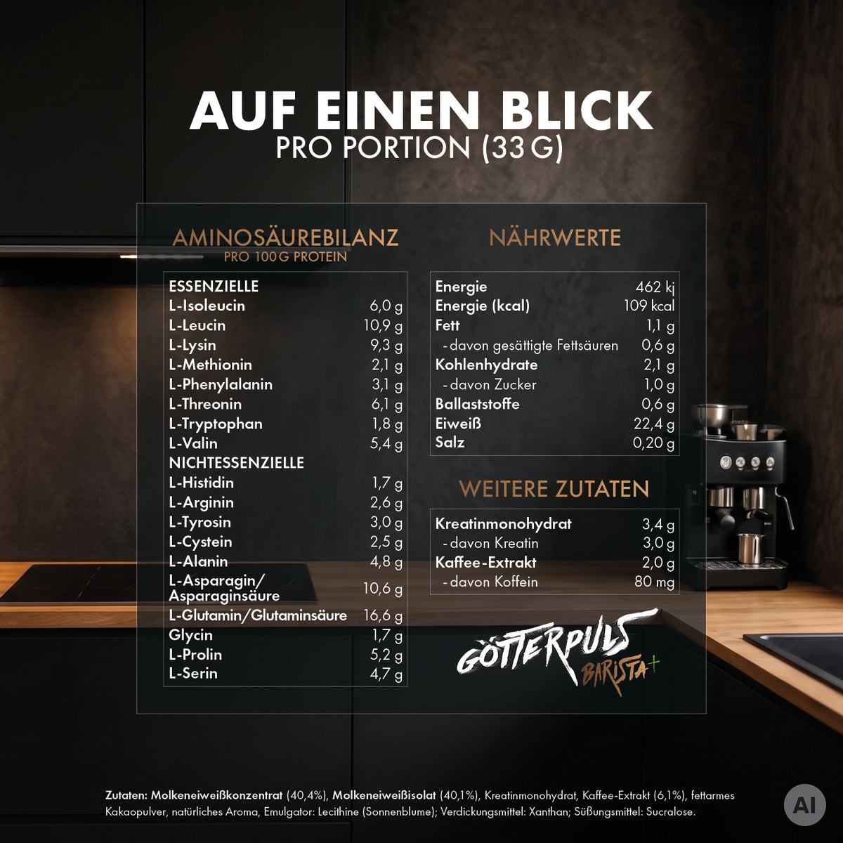 Götterpuls Barista+ – Protein Iced Coffee + Kreatin