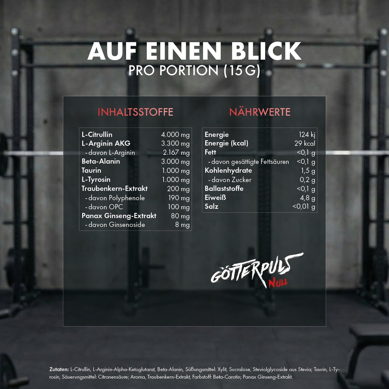 Götterpuls NULL - Pre Workout (koffeinfrei)