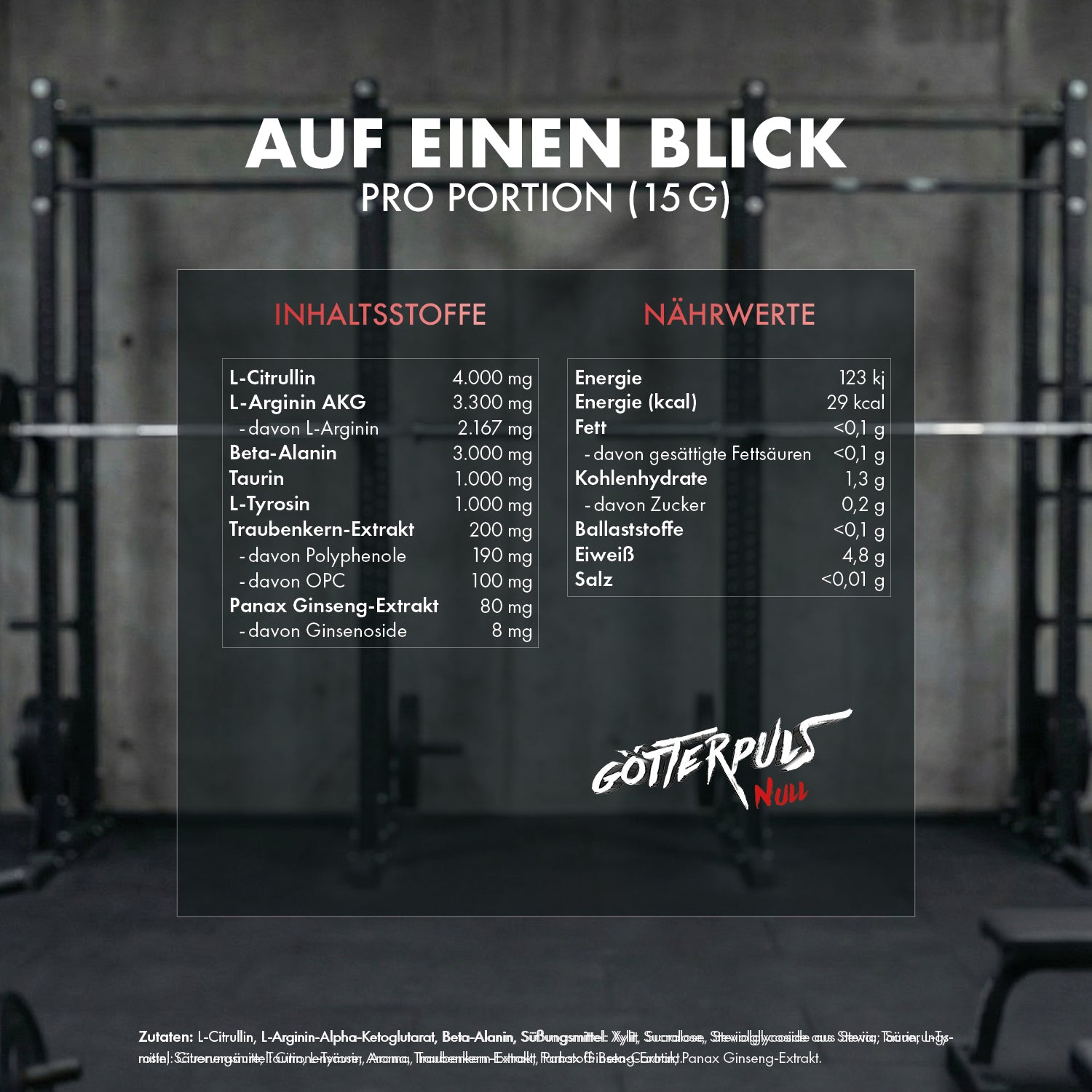 Götterpuls NULL - Pre Workout (koffeinfrei)