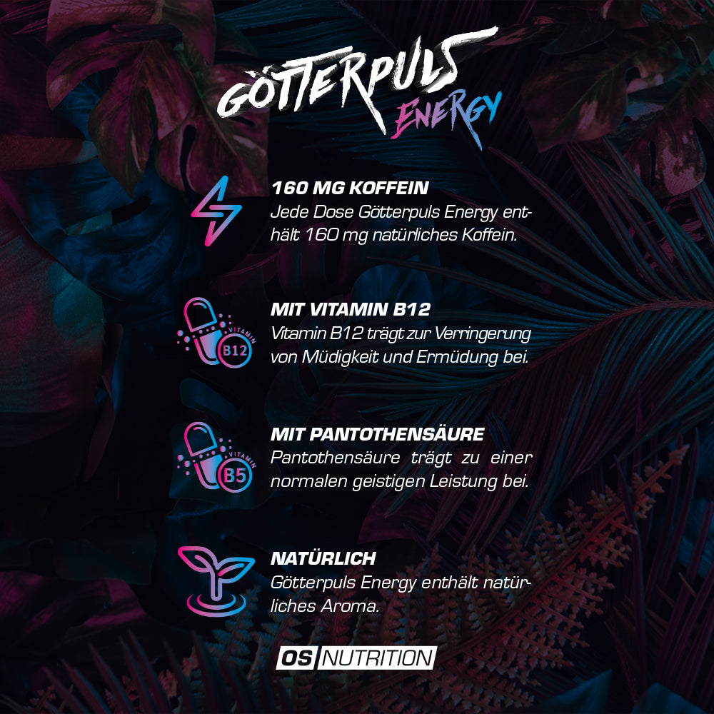 Götterpuls® Energy Drink Himbeere-Blaubeere