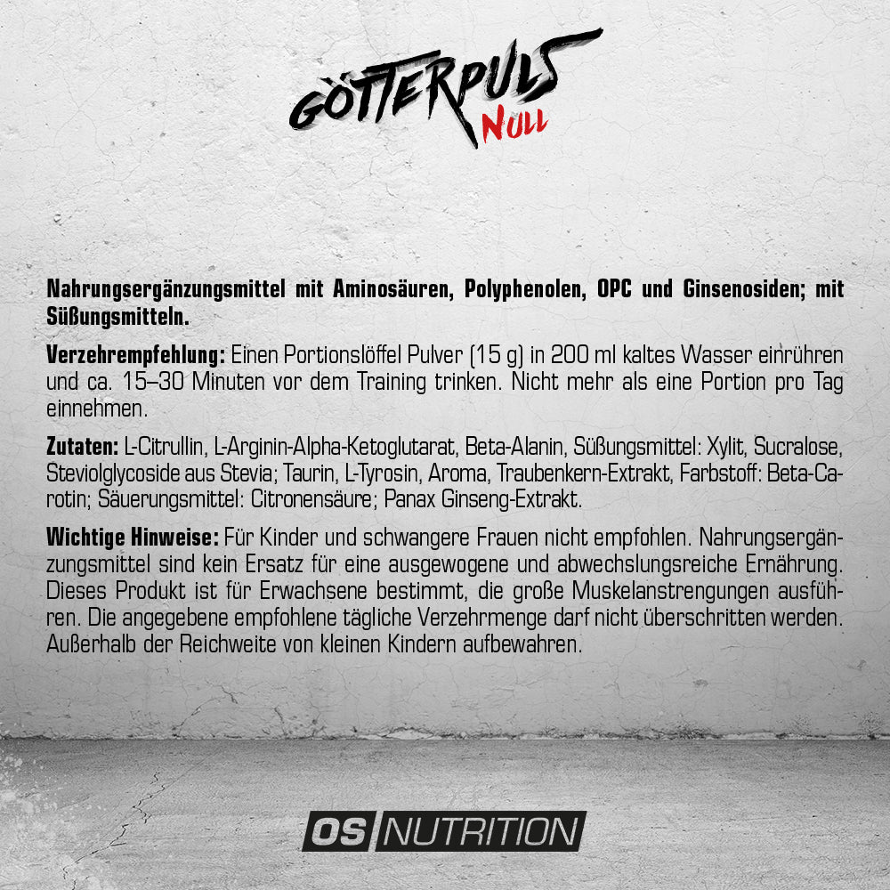 Götterpuls NULL - Premium Pre Workout (koffeinfrei)
