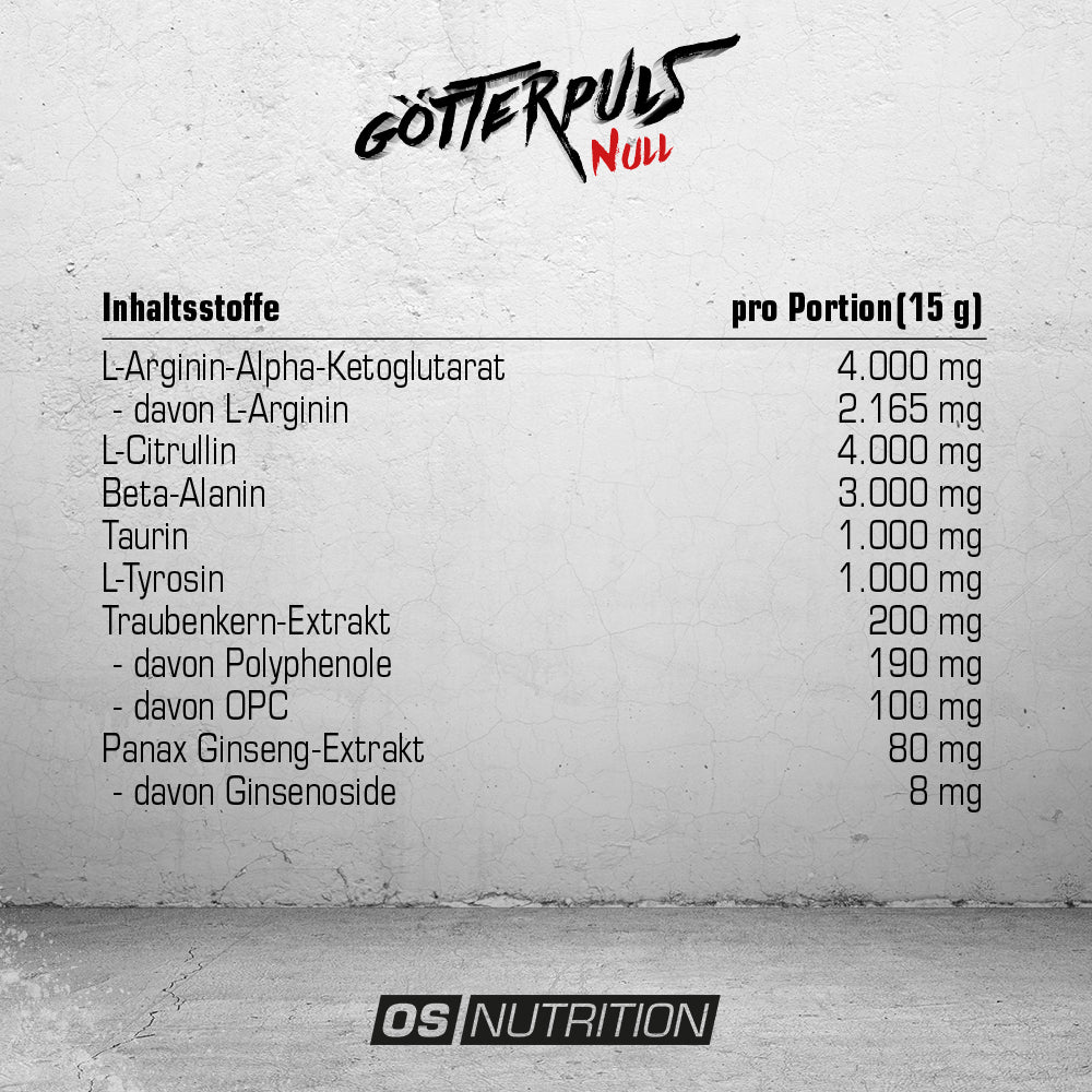 Götterpuls NULL - Premium Pre Workout (koffeinfrei)