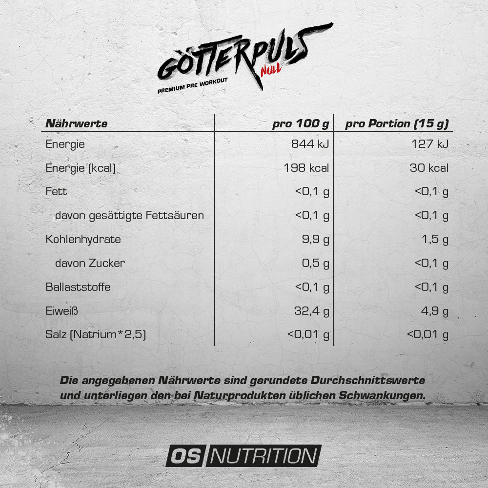 Götterpuls NULL - Premium Pre Workout (koffeinfrei)