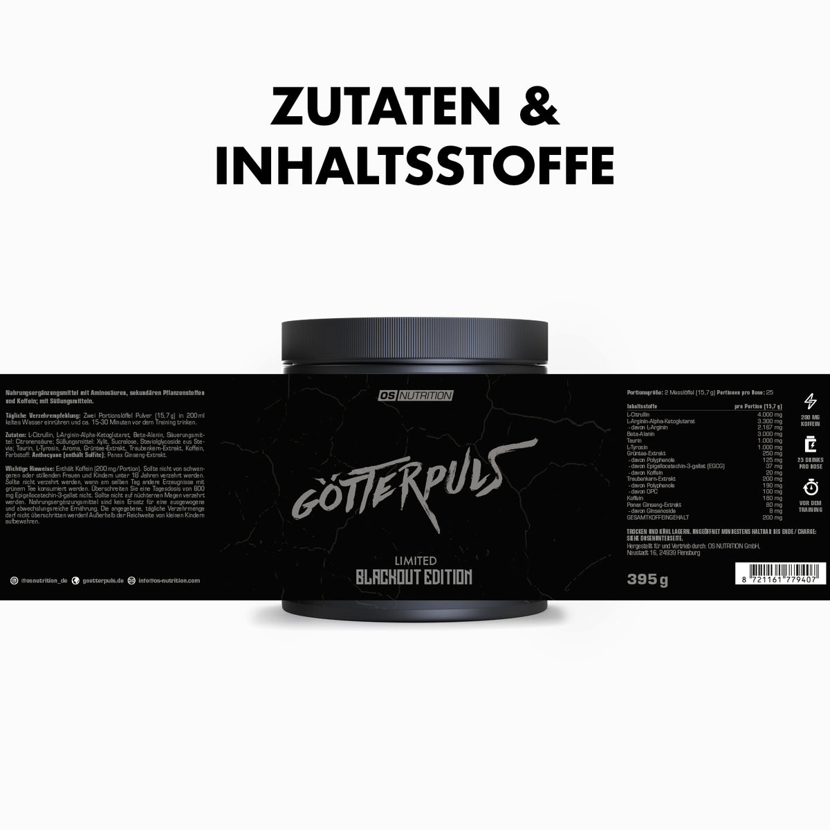 Götterpuls Limited BLACKOUT EDITION - Pre Workout