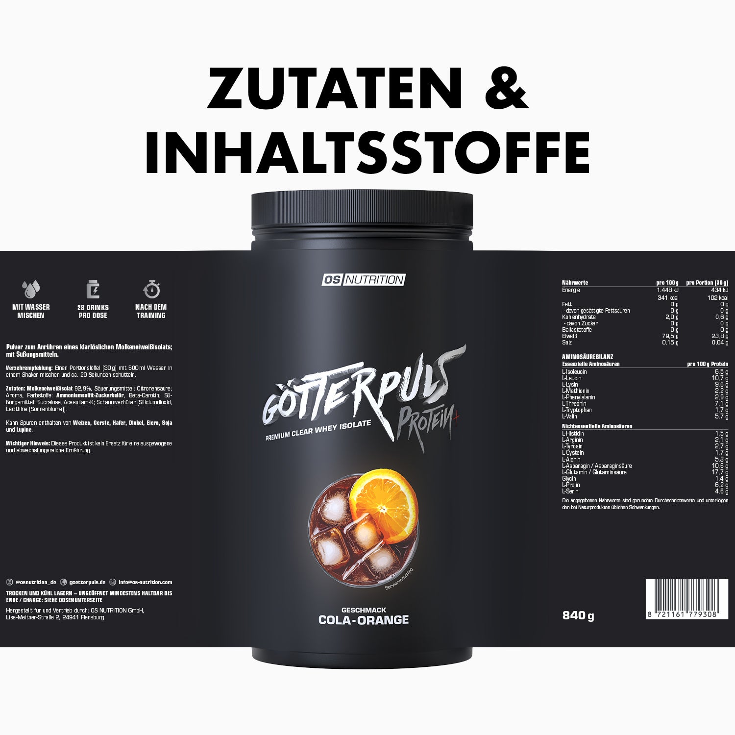 Götterpuls Protein+ – Premium Clear Whey Protein Isolate
