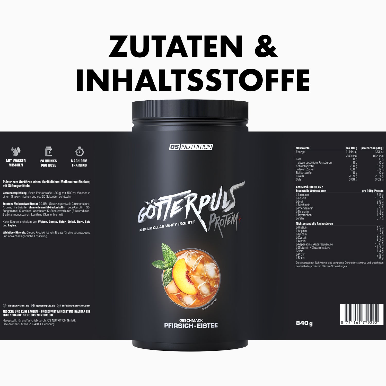 Götterpuls Protein+ – Premium Clear Whey Protein Isolate