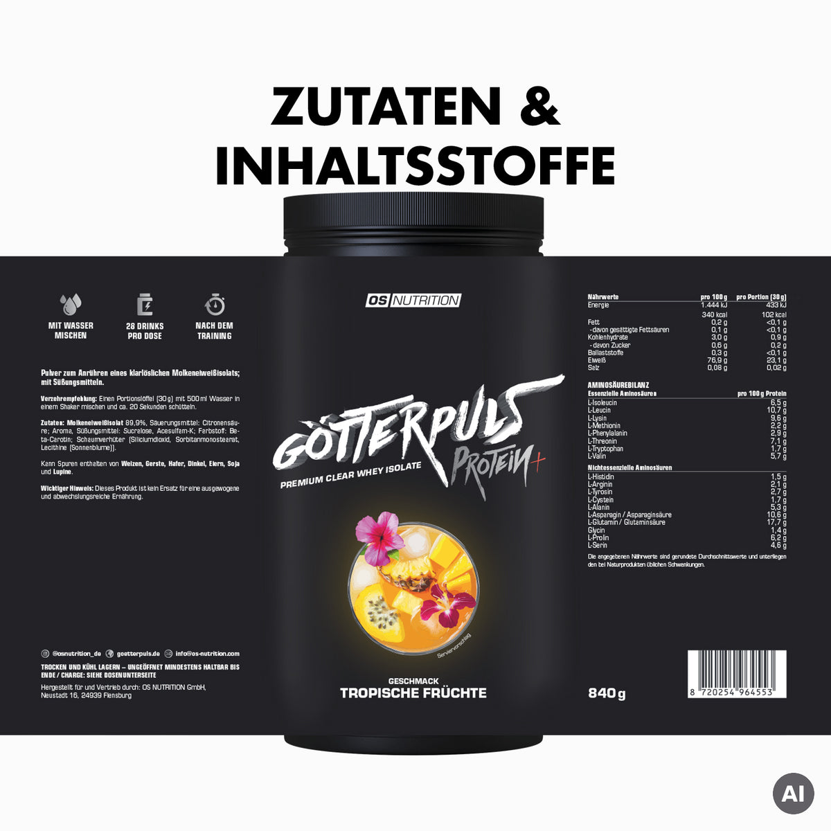 Götterpuls Protein+ – Clear Whey Protein Isolate