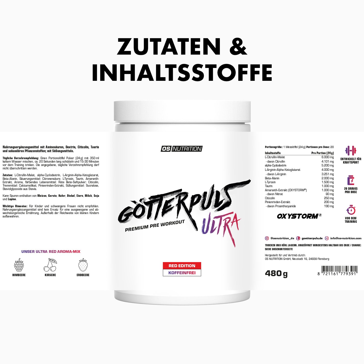 Götterpuls ULTRA - Premium Pre Workout (koffeinfrei)