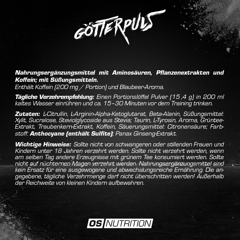 Götterpuls® - Premium Pre Workout 308 g