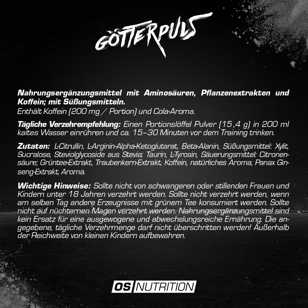 Götterpuls® - Premium Pre Workout 308 g