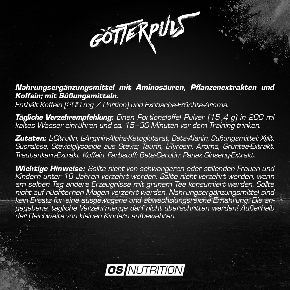 Götterpuls® - Premium Pre Workout 308 g
