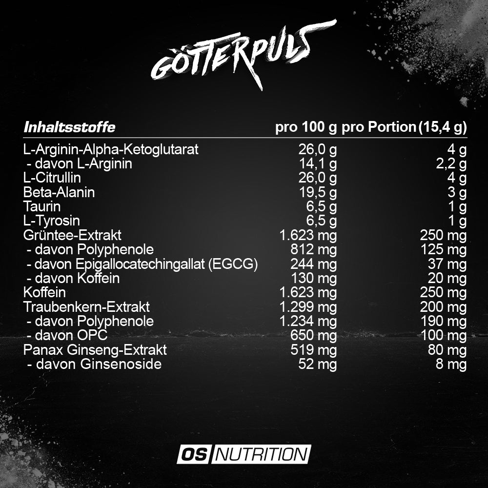 Götterpuls® - Premium Pre Workout 308 g