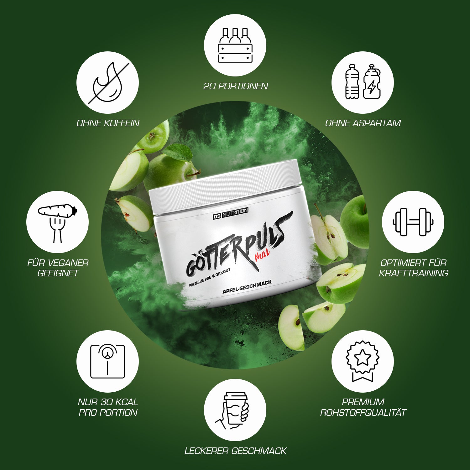 Götterpuls NULL - Premium Pre Workout (koffeinfrei)