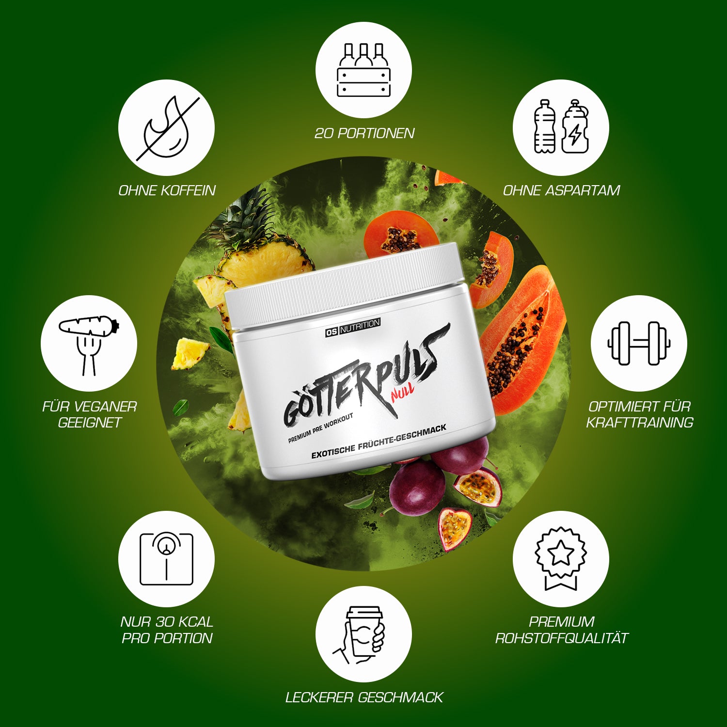 Götterpuls NULL - Premium Pre Workout (koffeinfrei)