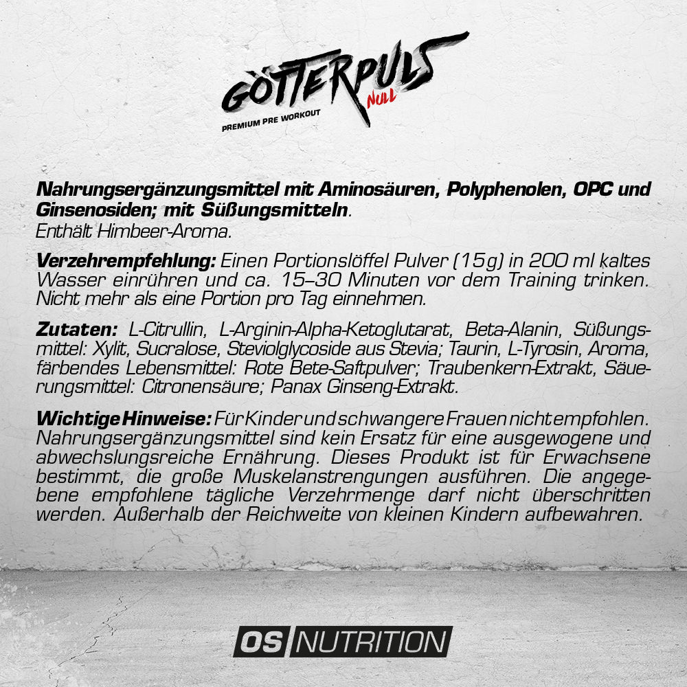 Götterpuls NULL - Premium Pre Workout (koffeinfrei)