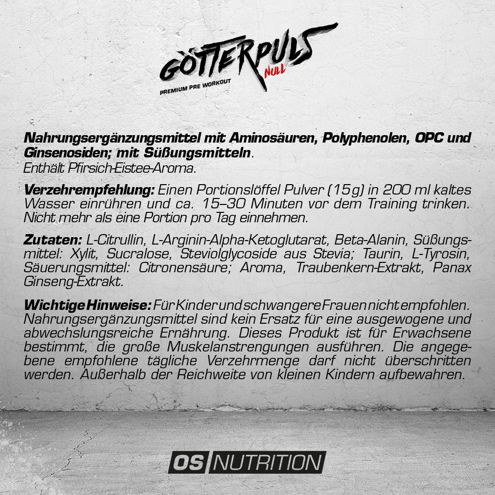 Götterpuls NULL - Premium Pre Workout (koffeinfrei)