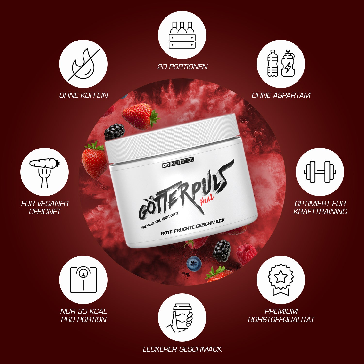 Götterpuls NULL - Premium Pre Workout (koffeinfrei)
