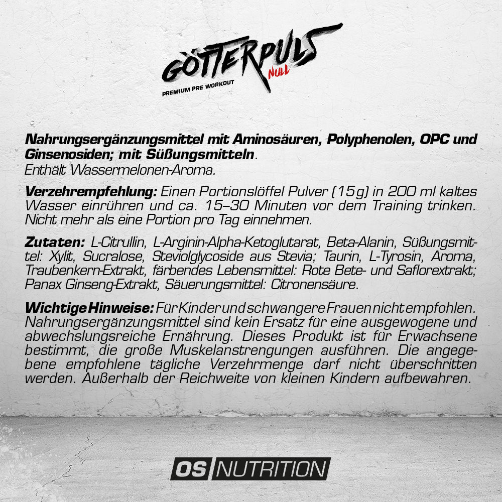 Götterpuls NULL - Premium Pre Workout (koffeinfrei)