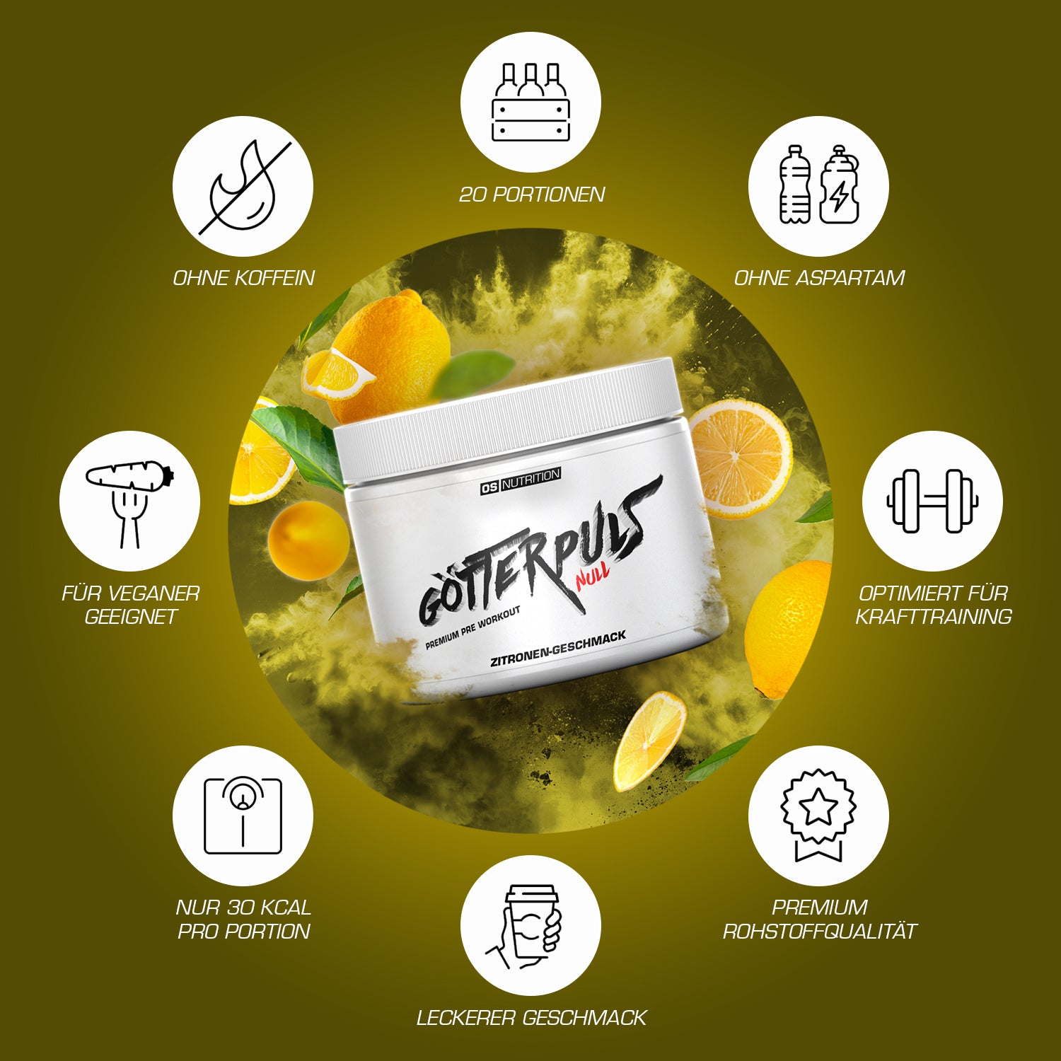 Götterpuls NULL - Premium Pre Workout (koffeinfrei)