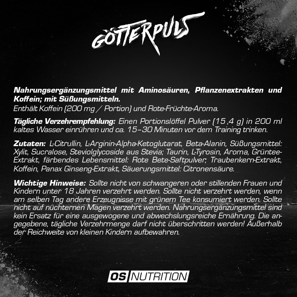Götterpuls® - Premium Pre Workout 308 g