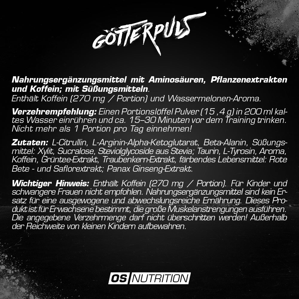 Götterpuls® - Premium Pre Workout 308 g