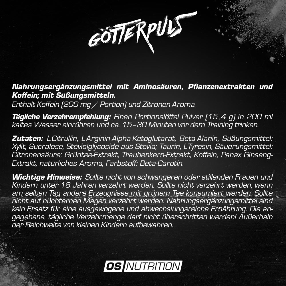 Götterpuls® - Premium Pre Workout 308 g