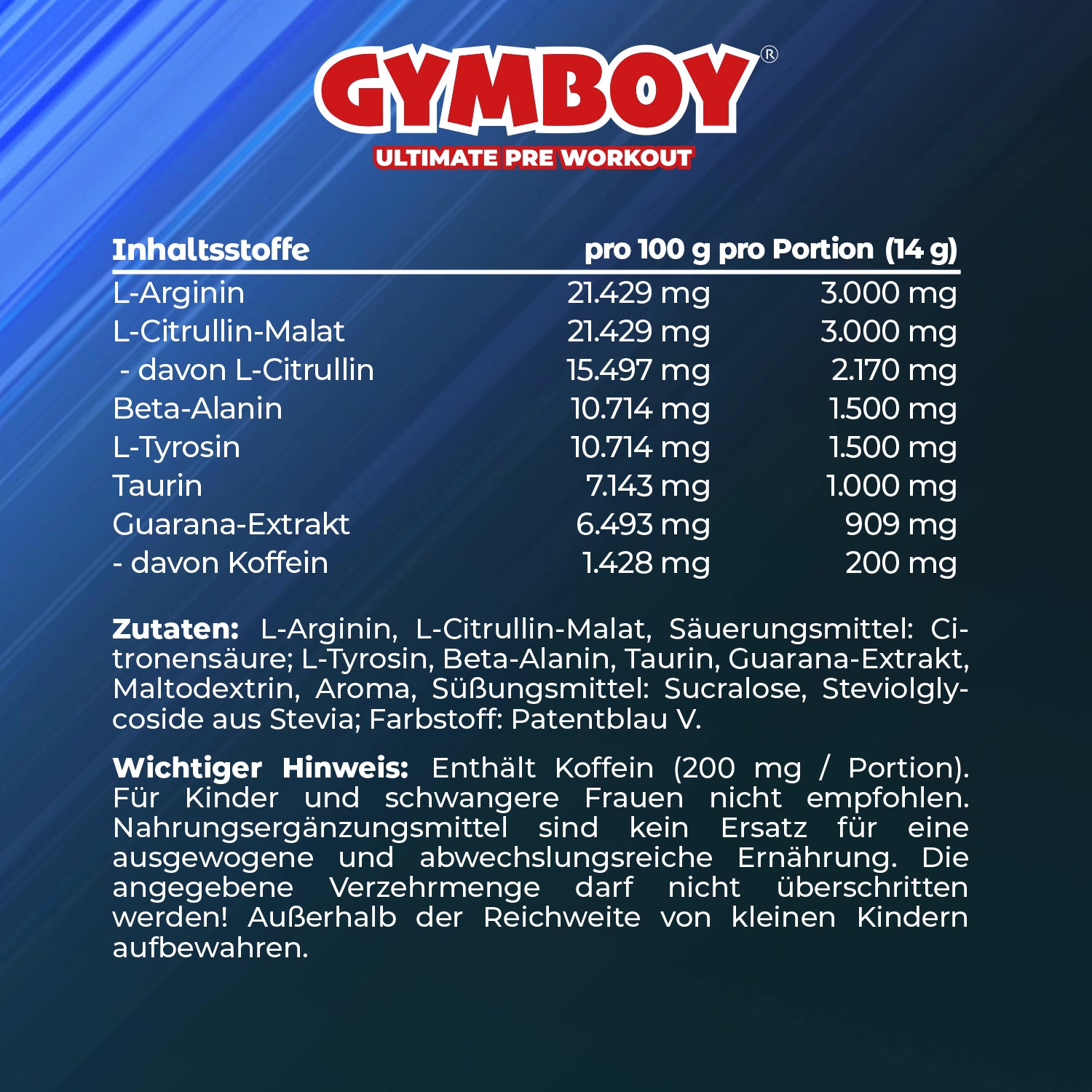 GYMBOY® – Pre Workout Interstellar Edition 392 g