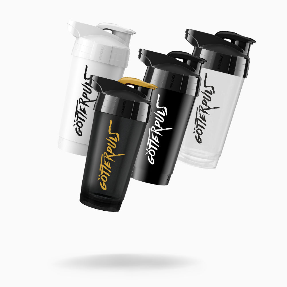 Götterpuls Premium Shaker X - Schwarz-Weiß / 700 ml