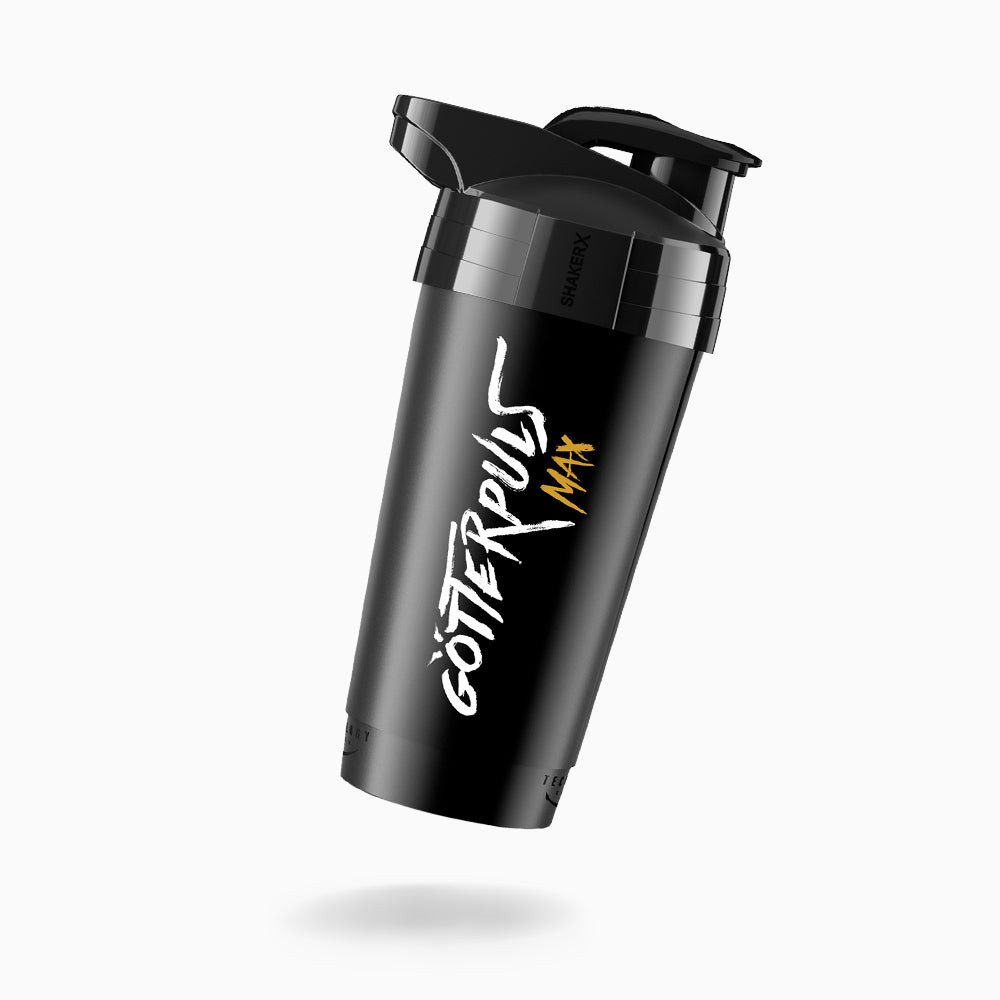 Götterpuls MAX Premium Shaker X - Schwarz-Weiß-Gold / 700 ml