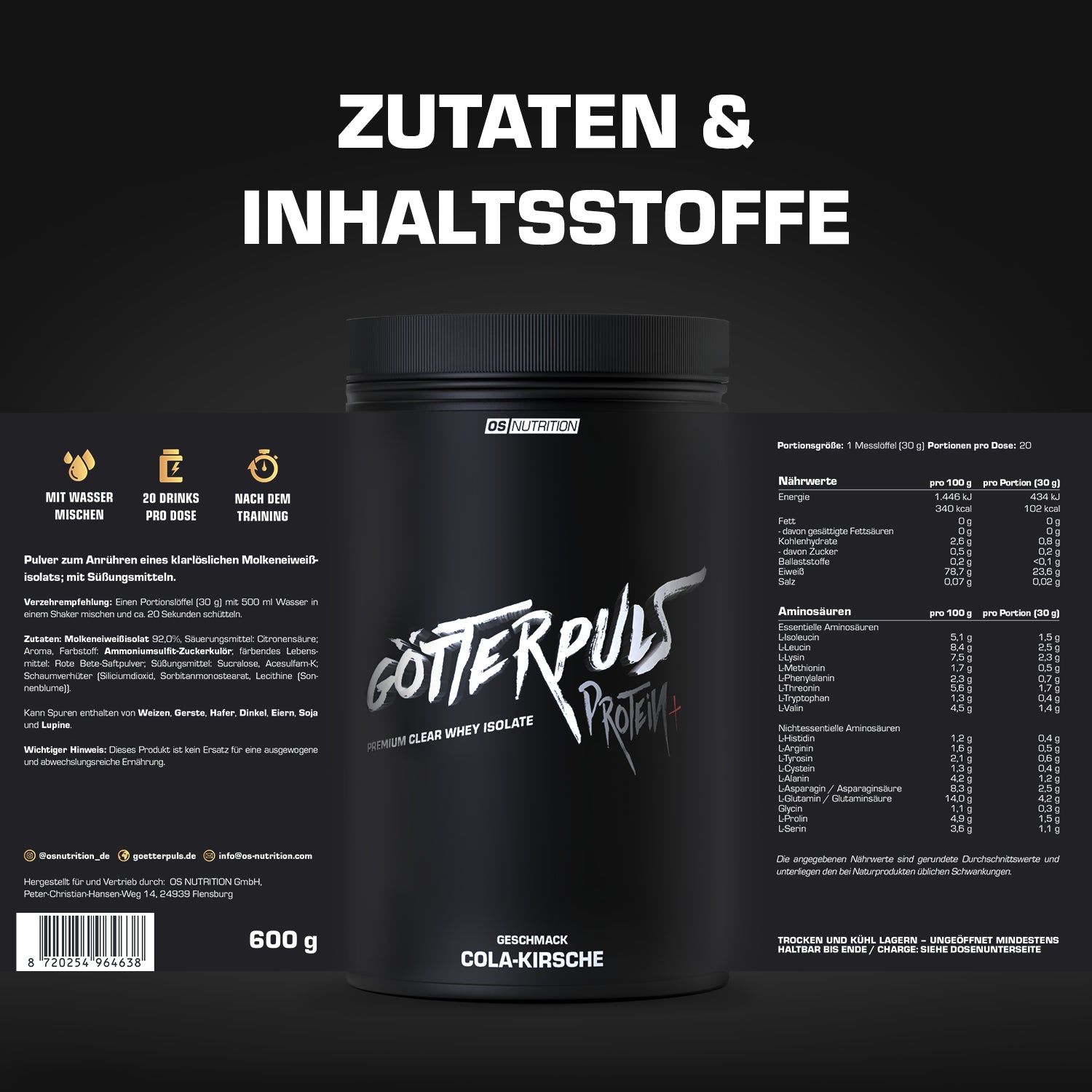 Götterpuls® Protein+ – Premium Clear Whey Isolate