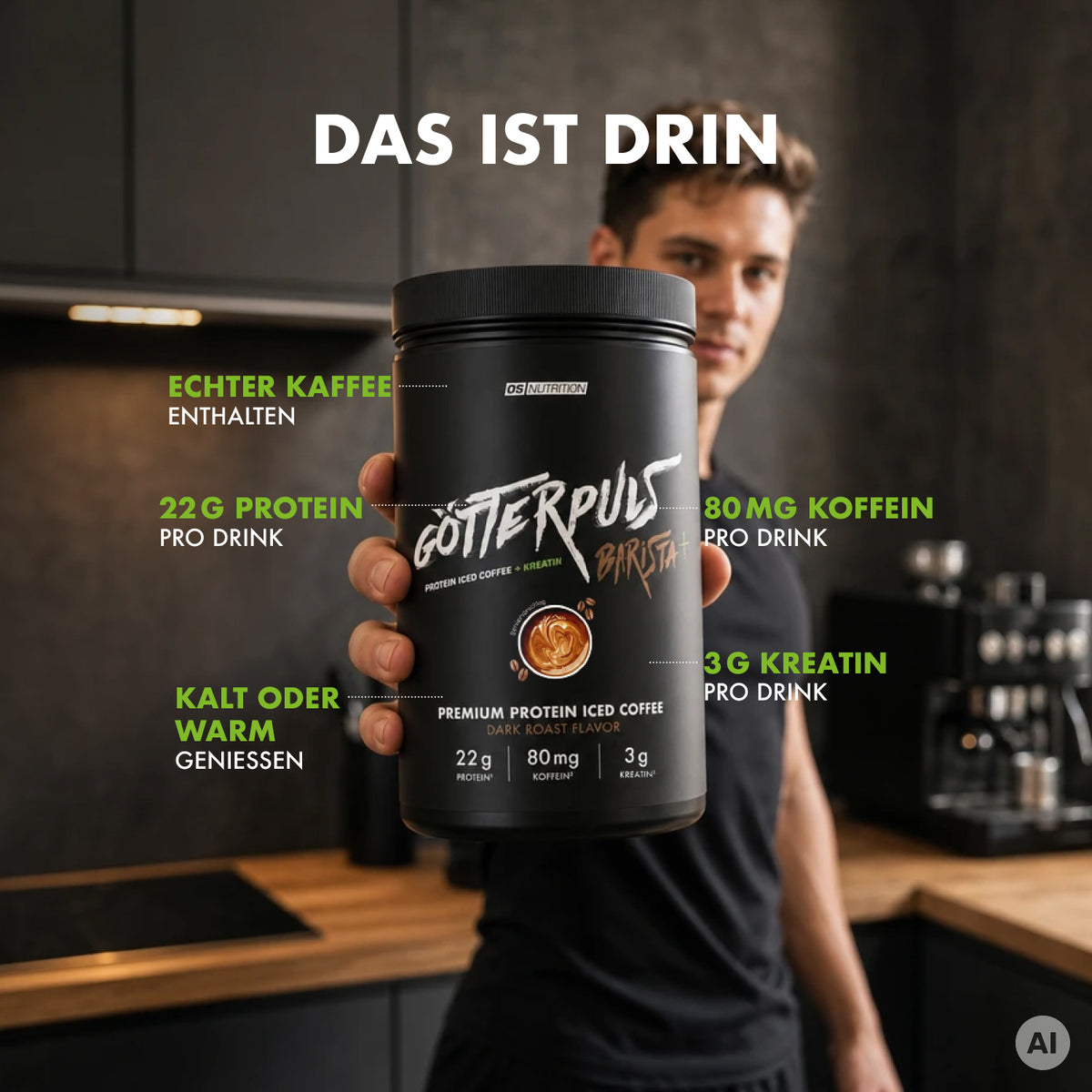 Götterpuls Barista+ – Protein Iced Coffee + Kreatin