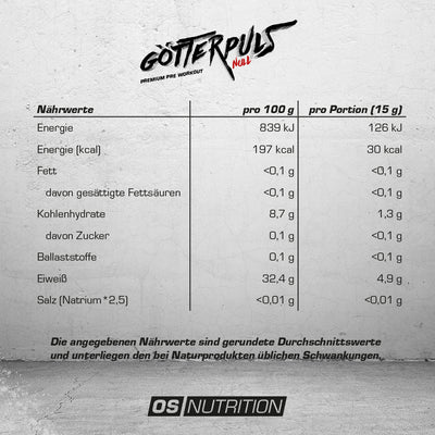 Götterpuls NULL - Pre Workout (koffeinfrei)