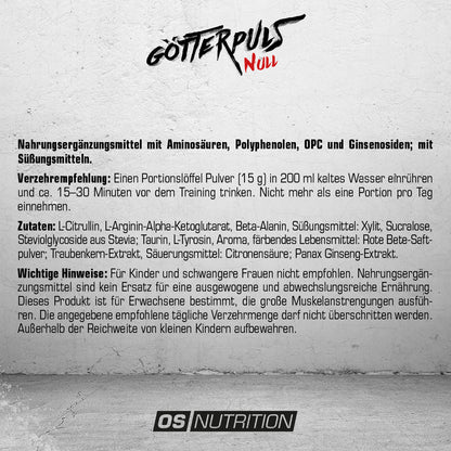 Götterpuls® NULL - Premium Pre Workout (koffeinfrei)