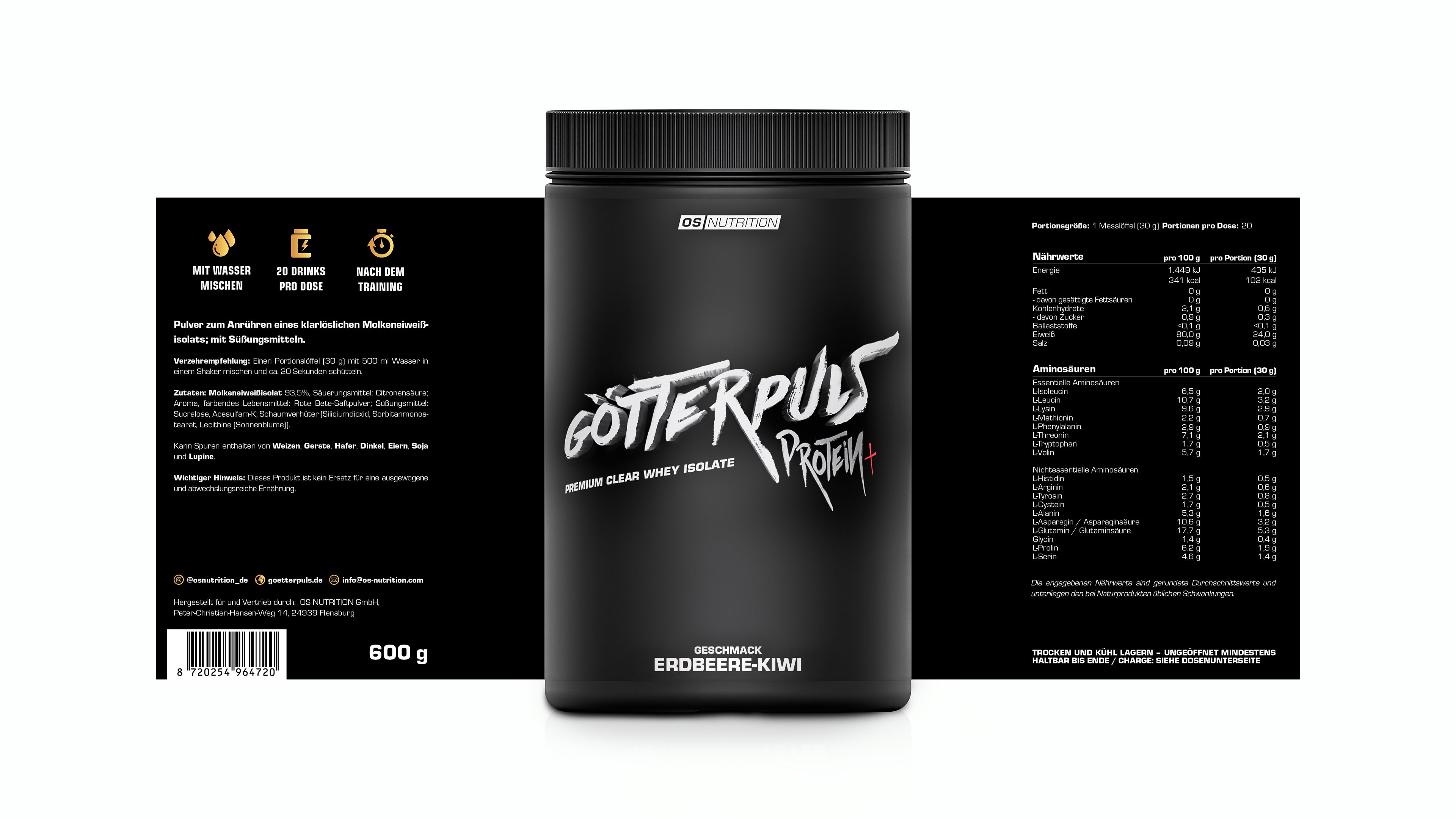 Götterpuls® Protein+ – Premium Clear Whey Isolate