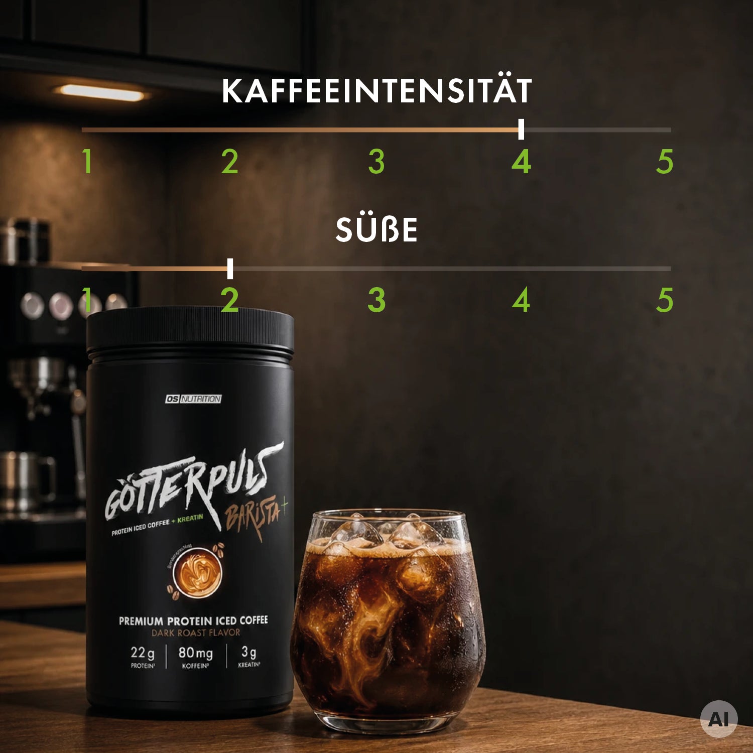 Götterpuls Barista+ – Protein Iced Coffee + Kreatin