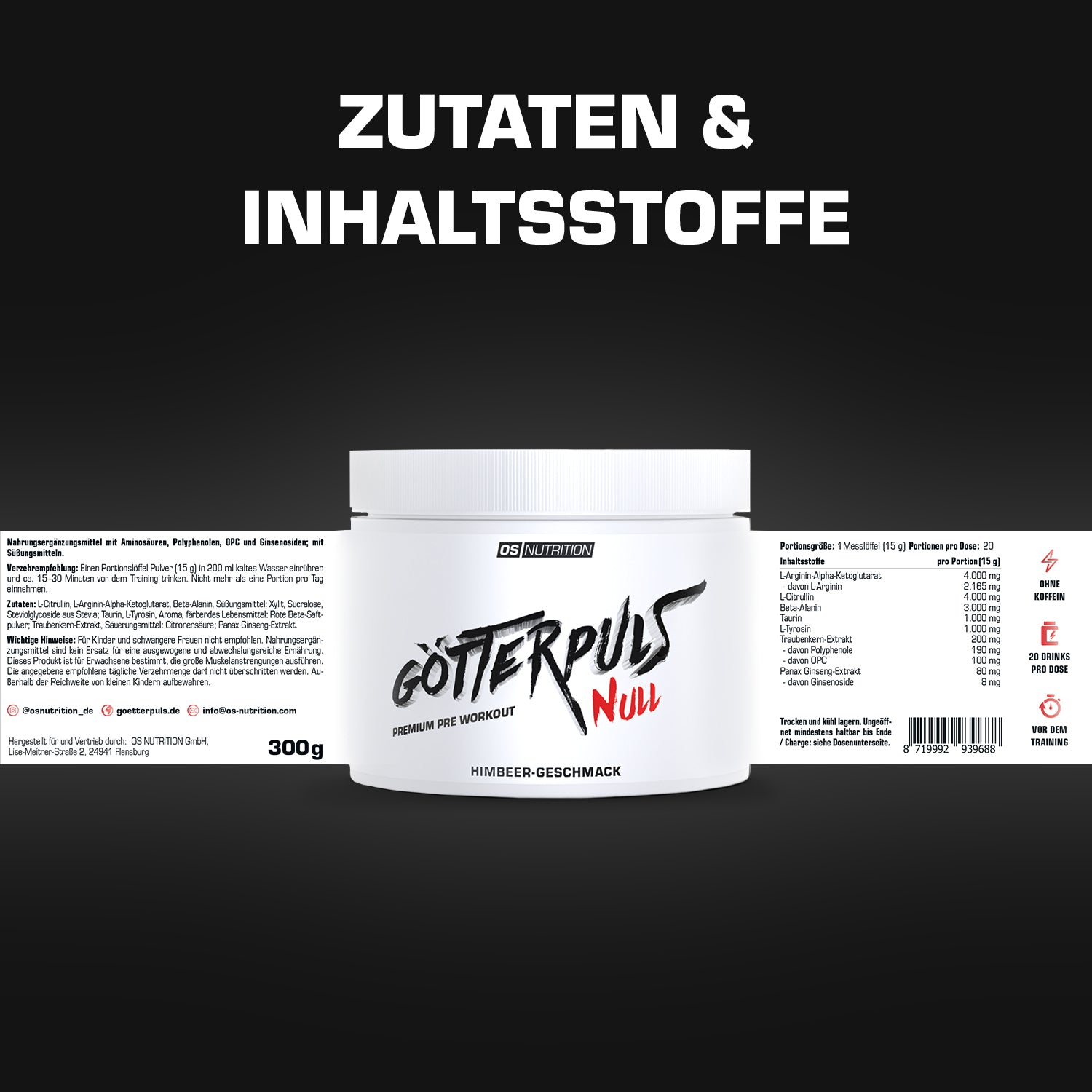 Götterpuls NULL - Premium Pre Workout (koffeinfrei)