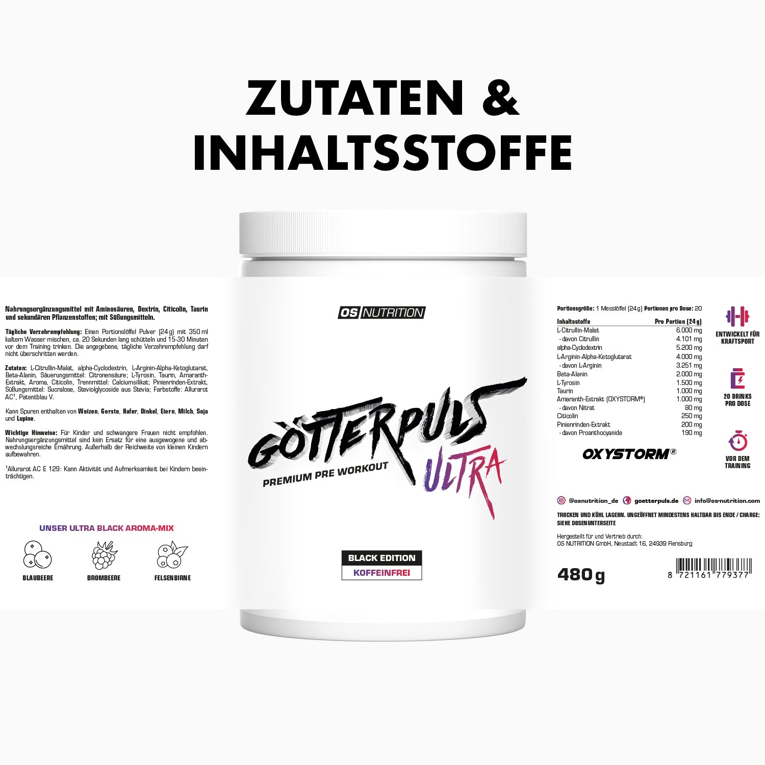 Götterpuls ULTRA - Premium Pre Workout (koffeinfrei)