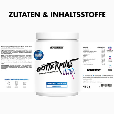 Götterpuls ULTRA Community Edition 2026 - Pre Workout (koffeinfrei)
