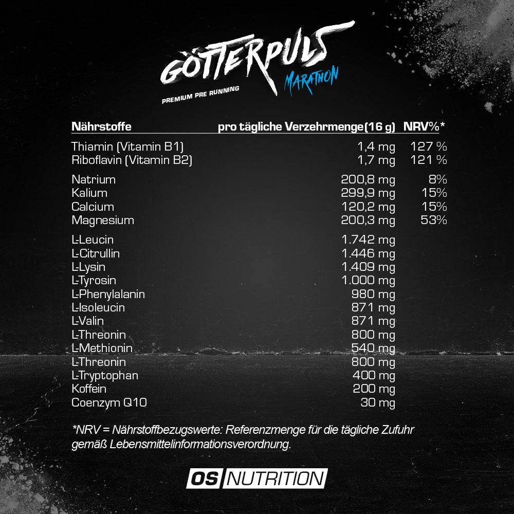 Götterpuls® Marathon - Premium Pre Running 400 g - OS NUTRITION