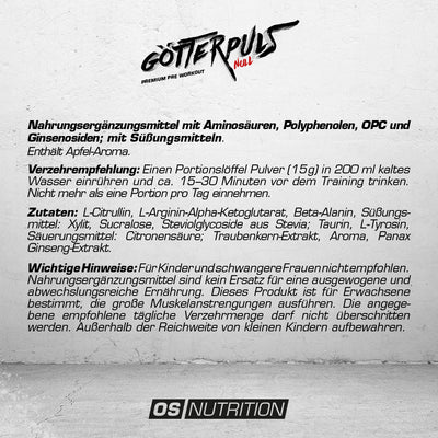 Götterpuls NULL - Pre Workout (koffeinfrei)