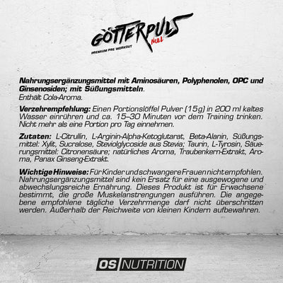 Götterpuls NULL - Pre Workout (koffeinfrei)