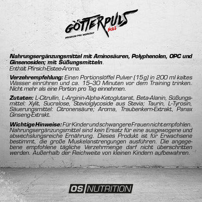 Götterpuls NULL - Pre Workout (koffeinfrei)